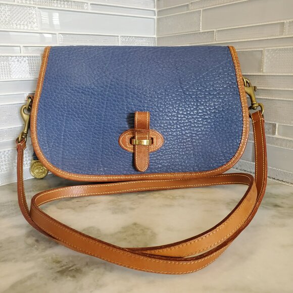 RARE Vintage Dooney and Bourke Saddle Bag 80's Pre-Tag Cadet Blue - Picture 14 of 17